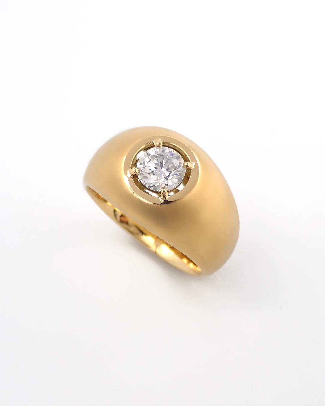 1ct Diamond Signet Ring / K18YG