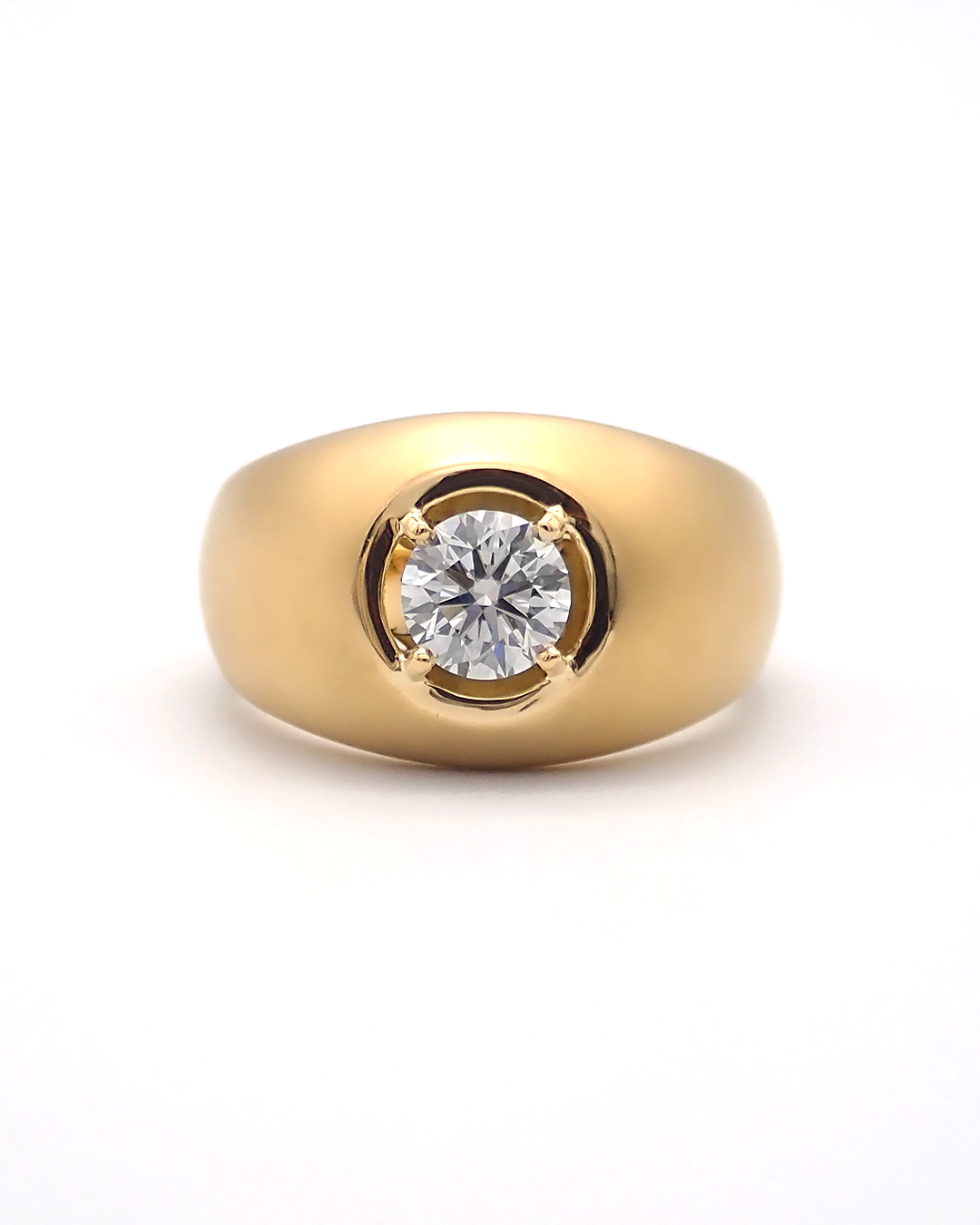 1ct Diamond Signet Ring (K18YG)