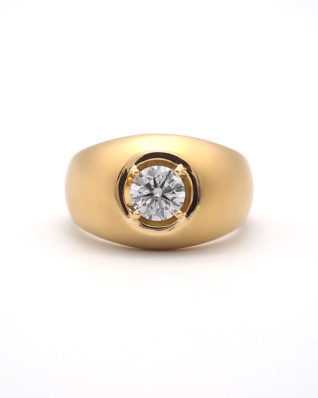 1ct Diamond Signet Ring / K18YG