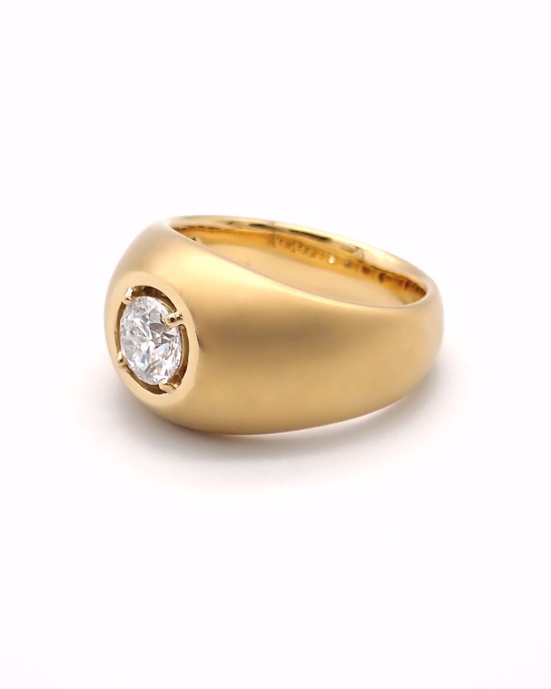 1ct Diamond Signet Ring / K18YG