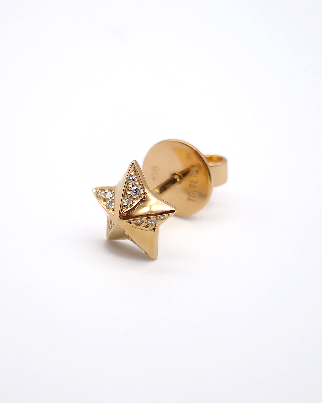 Pierce / Asymmetry Star Studs Diamond K18YG