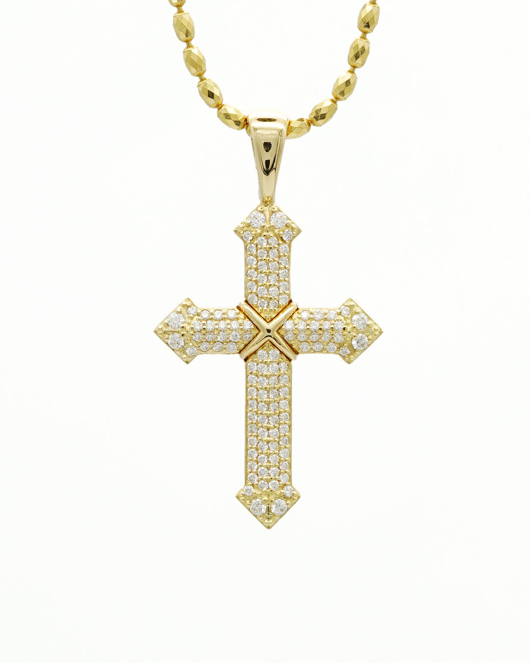 Cross Pendant / Pave Diamond K18