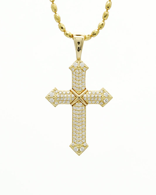 Cross Pendant / Pave Diamond K18