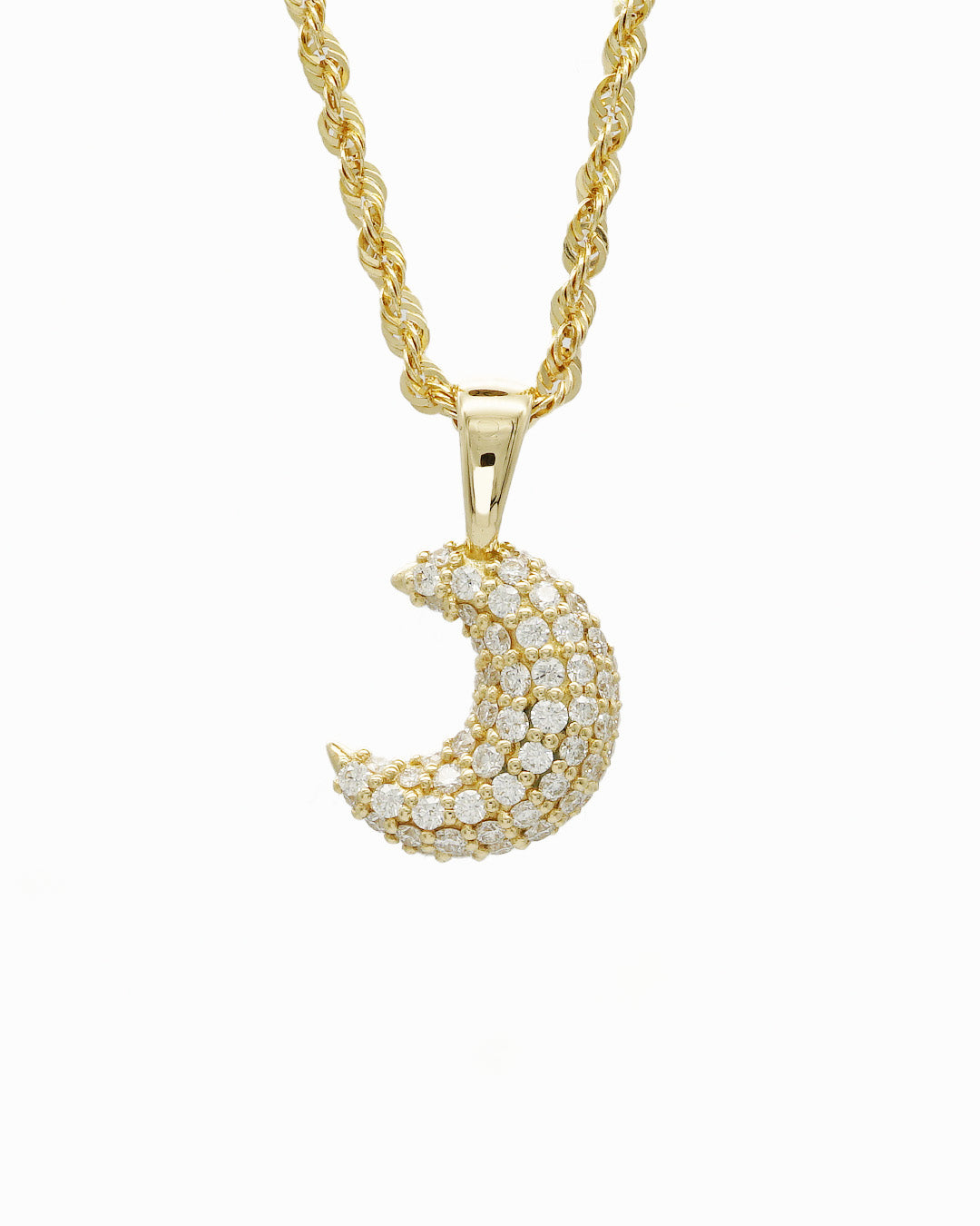 Moon Pendant / Pave Diamond K18