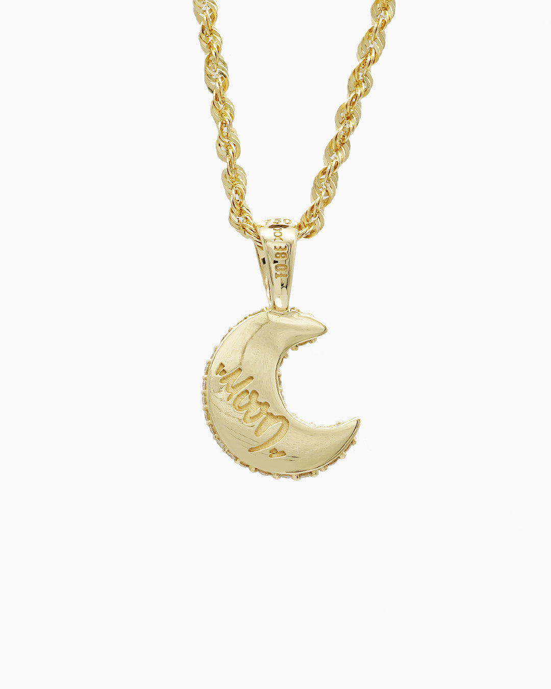 Moon Pendant / Pave Diamond K18