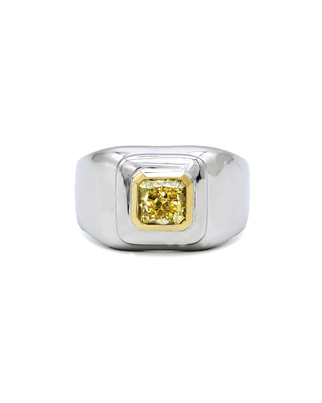 1ct Fancy Intense Yellow Diamond Ring / K18WG