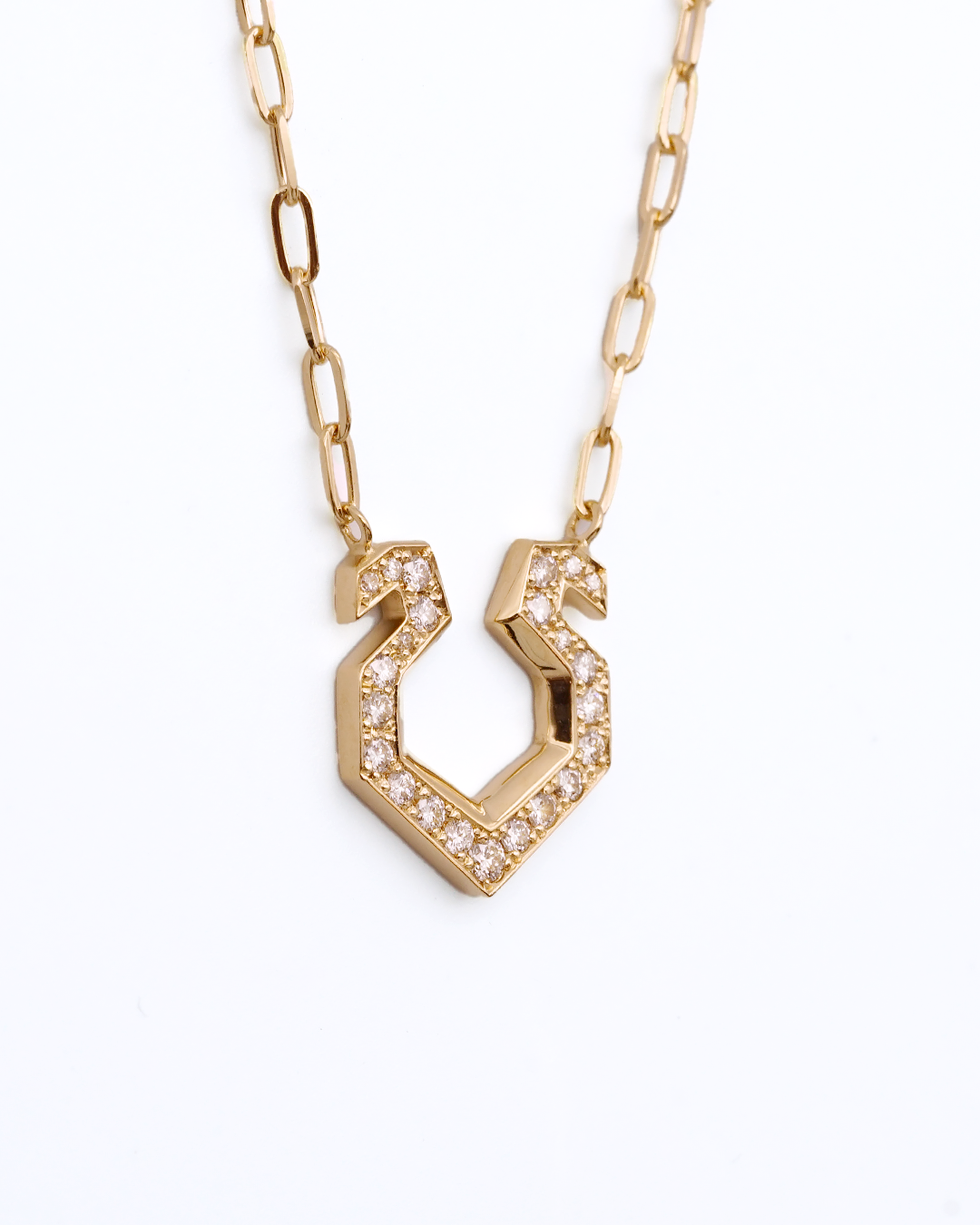 Horse Shoe Diamond Necklace / K18YG