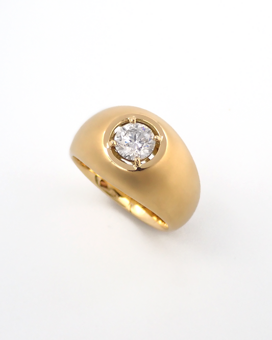 1ct Diamond Signet Ring / K18YG
