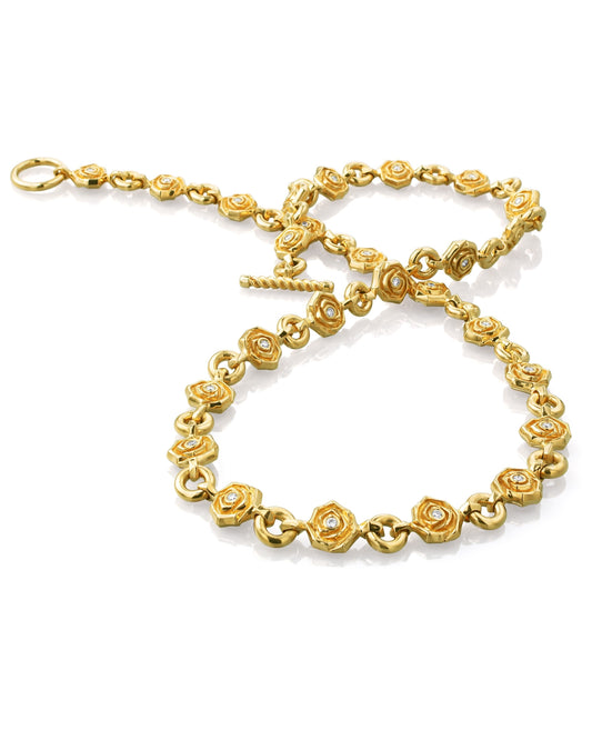 Rose Chain Necklace Diamond / 22K