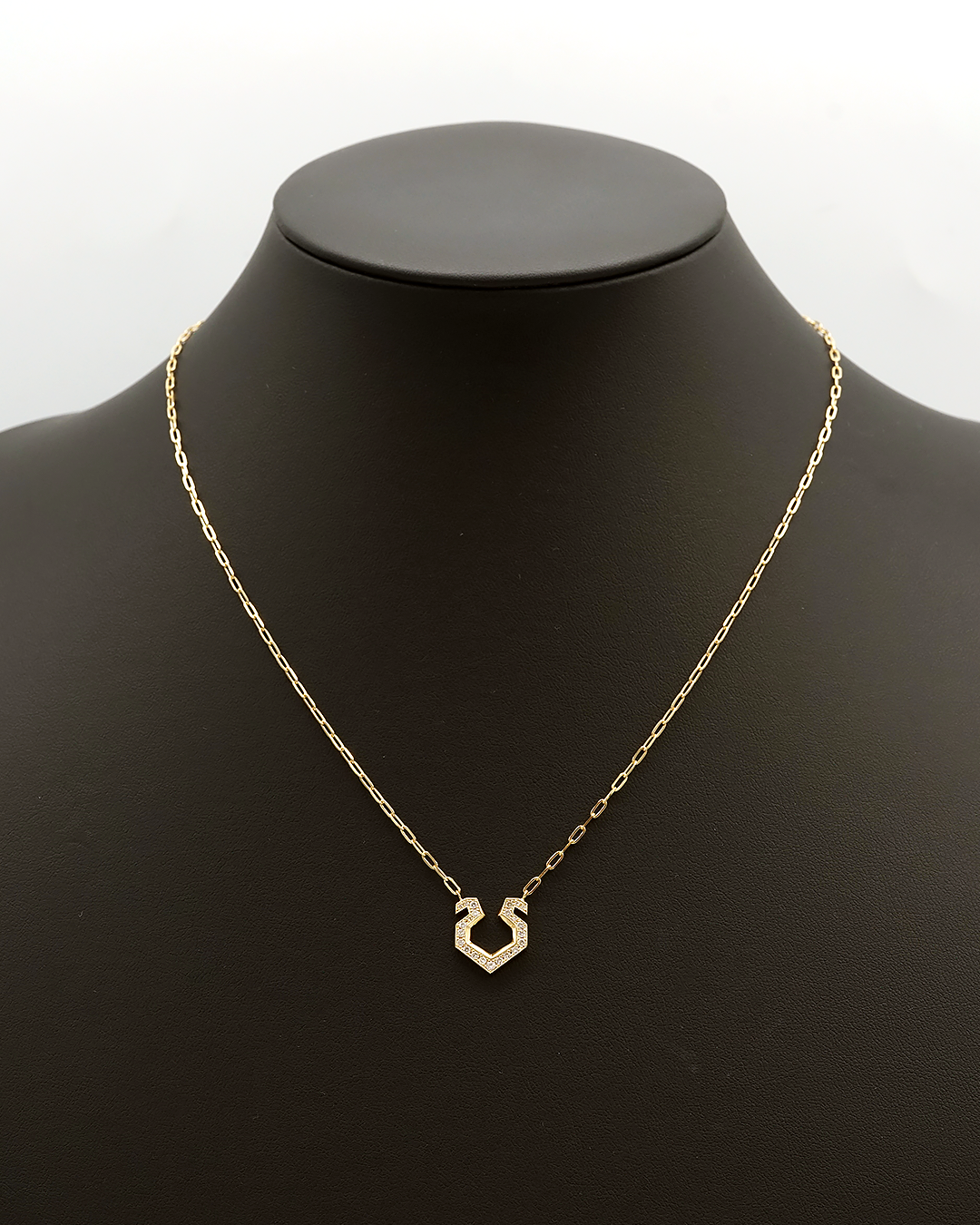 Horse Shoe Diamond Necklace / K18YG