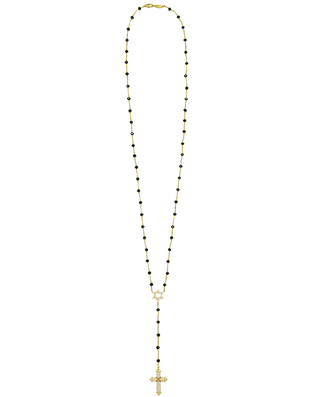 Rosary Necklace Black Diamond Chain / K18YG