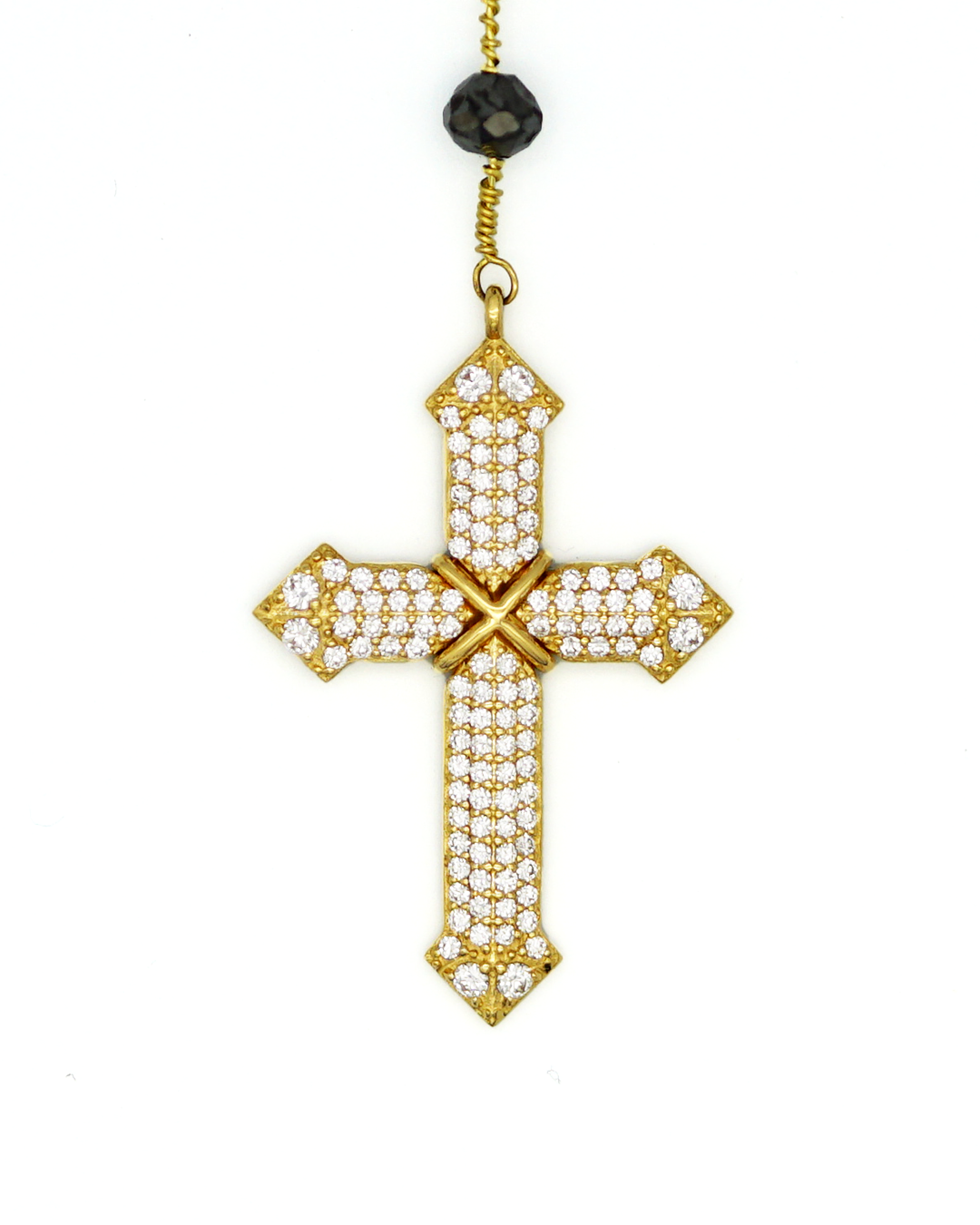 Rosary Necklace Black Diamond Chain / K18YG