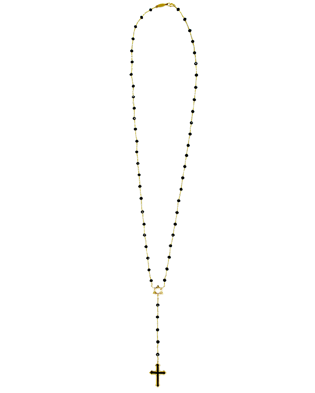 Rosary Necklace Black Diamond Chain / K18YG