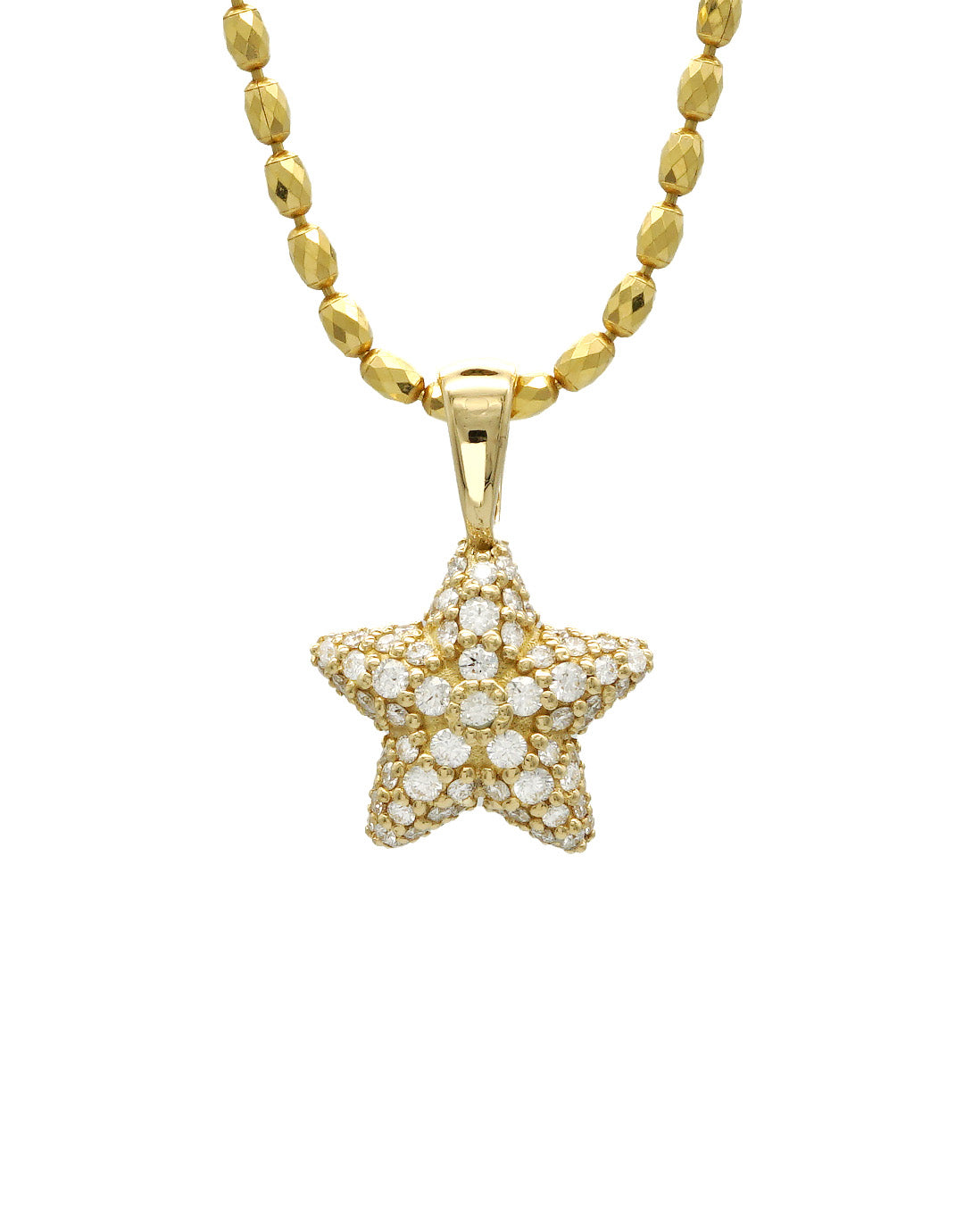 Star Pendant / Pave Diamond K18